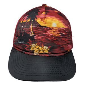 Hawaii Snapback Trucker Hat Multicolor One Size Adjustable Mesh Back Art Class